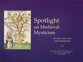 Spotlights Medieval Mysticism