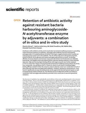 Retention of Antibiotic Activity Against Resistant Bacteria