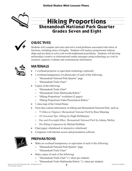 Hiking Proportions Shenandoah National Park Quarter Grades Seven and Eight