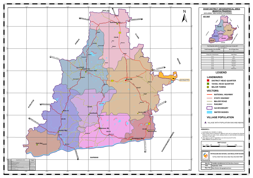 Dhar District Geographical Area (Madhya Pradesh)