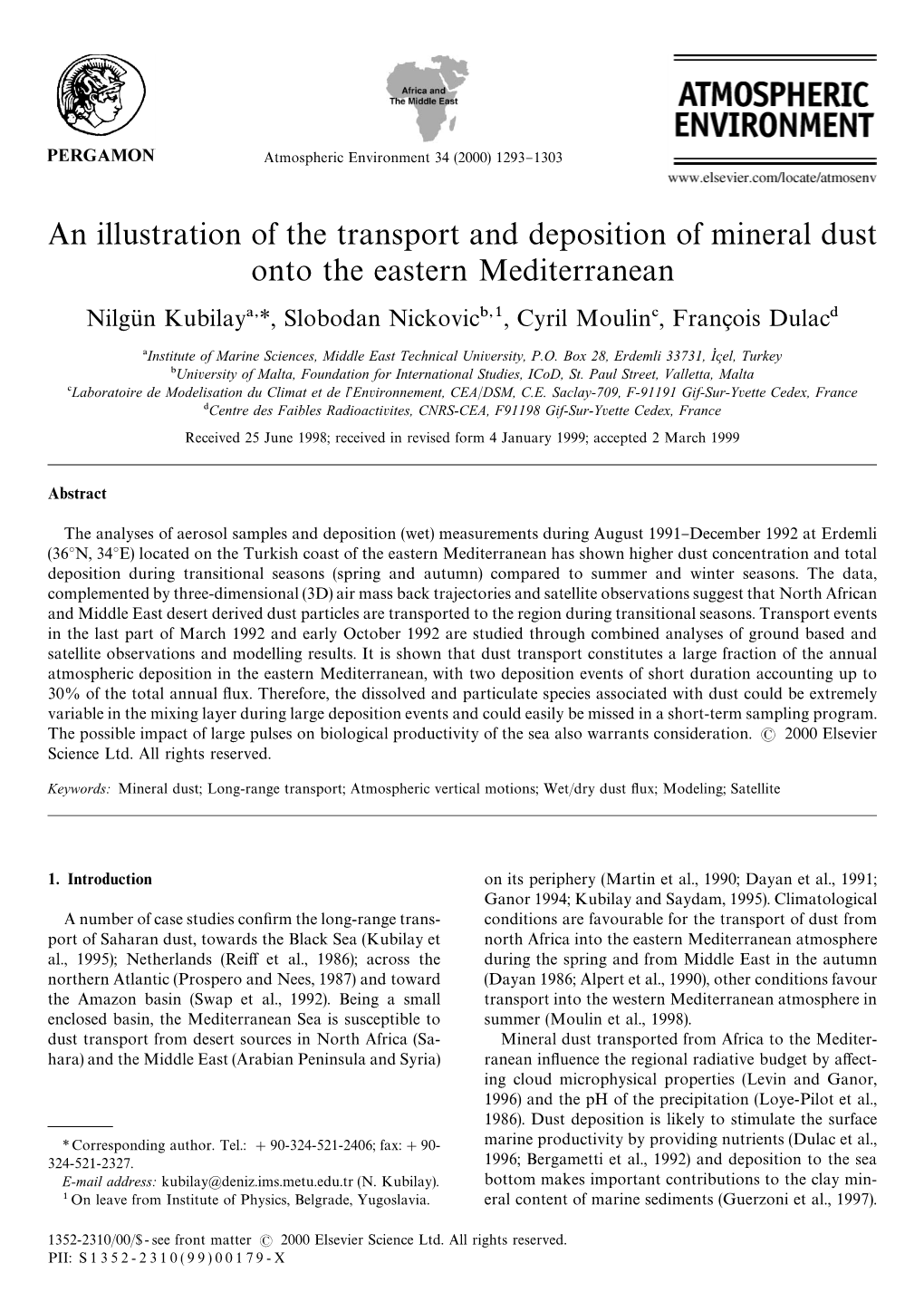 An Illustration of the Transport and Deposition of Mineral Dust Onto The