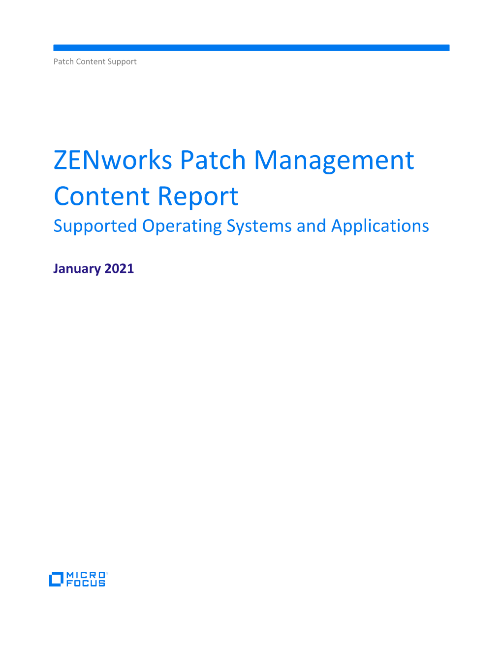 Zenworks Patch Management Content Report