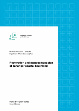Restoration and Management Plan of Tananger Coastal Heathland