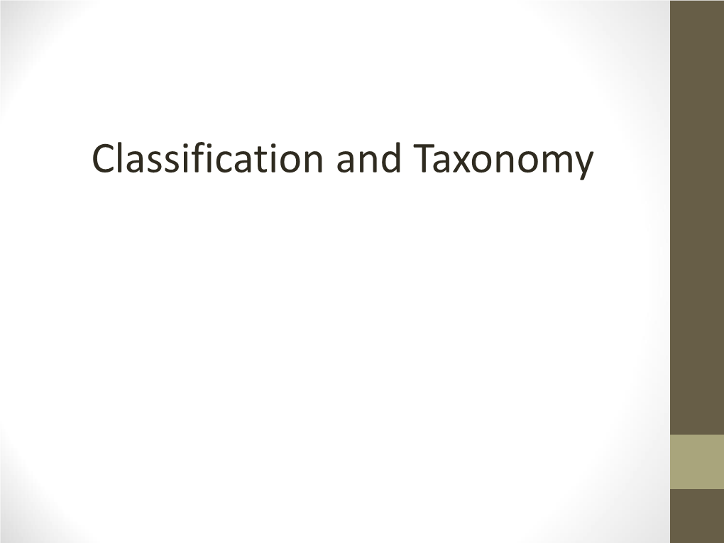 Classification and Taxonomy Notes Feb 16