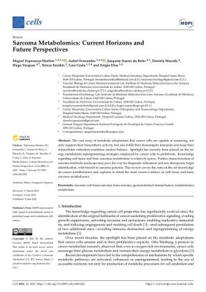 Sarcoma Metabolomics: Current Horizons and Future Perspectives