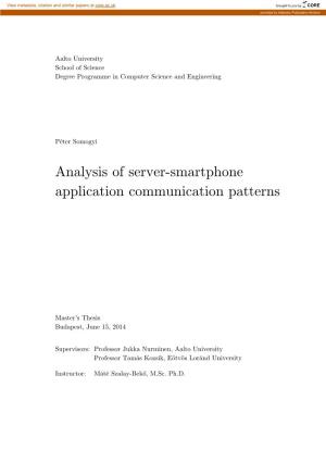 Analysis of Server-Smartphone Application Communication Patterns