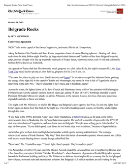 Belgrade Rocks - New York Times