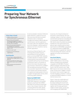 Preparing Your Network for Synchronous Ethernet