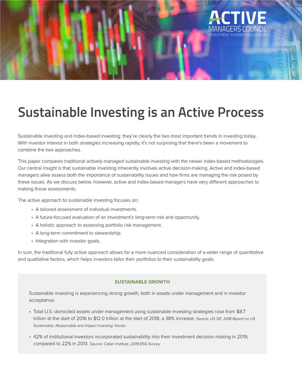 Sustainable Investing Is an Active Process