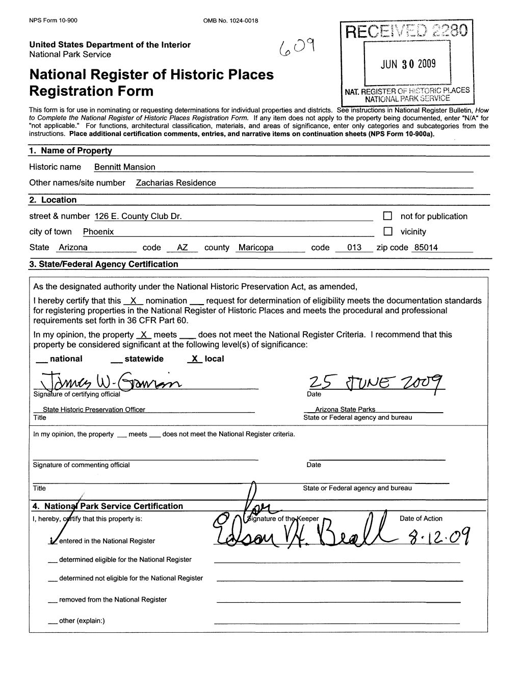 National Register of Historic Places Registration Form NAT