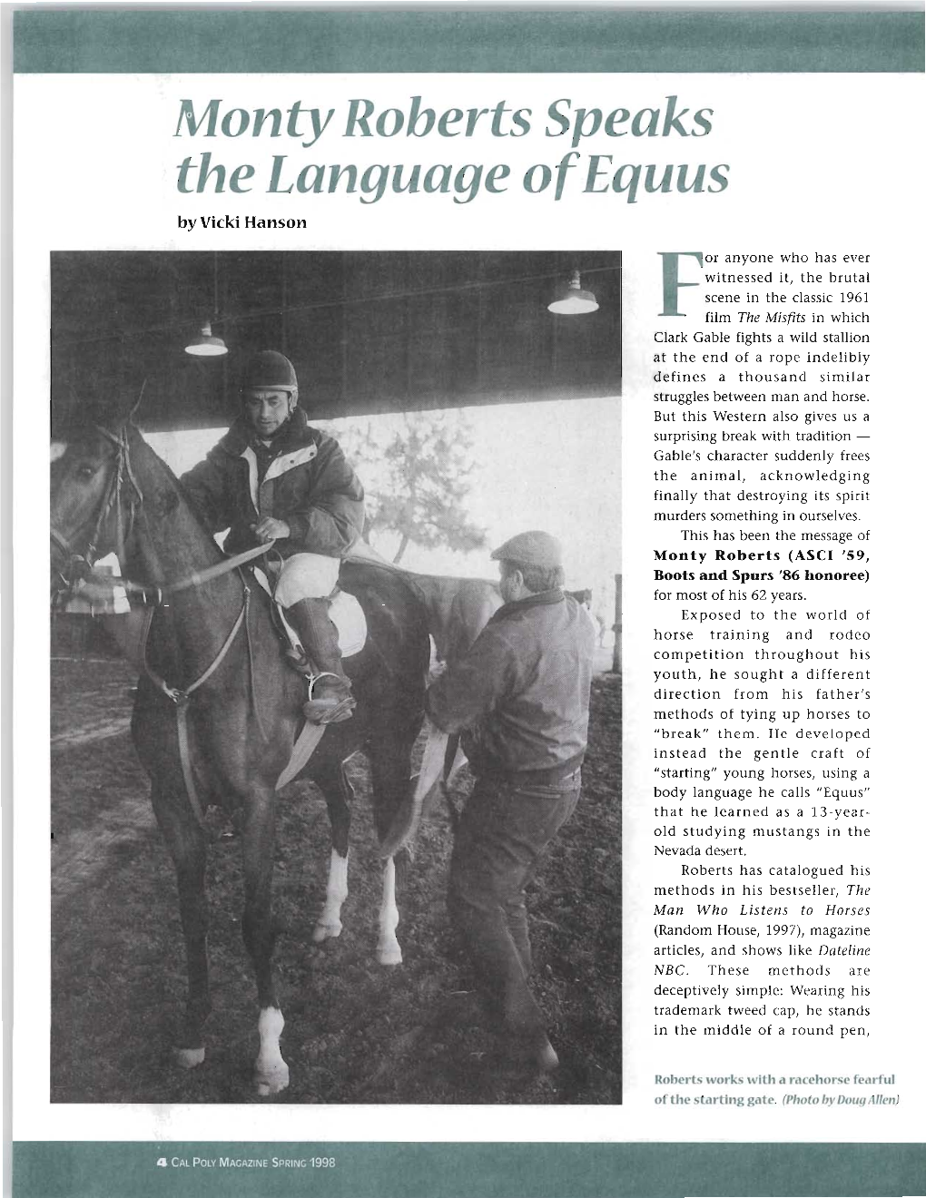 Monty Roberts Speaks the Language of Equus