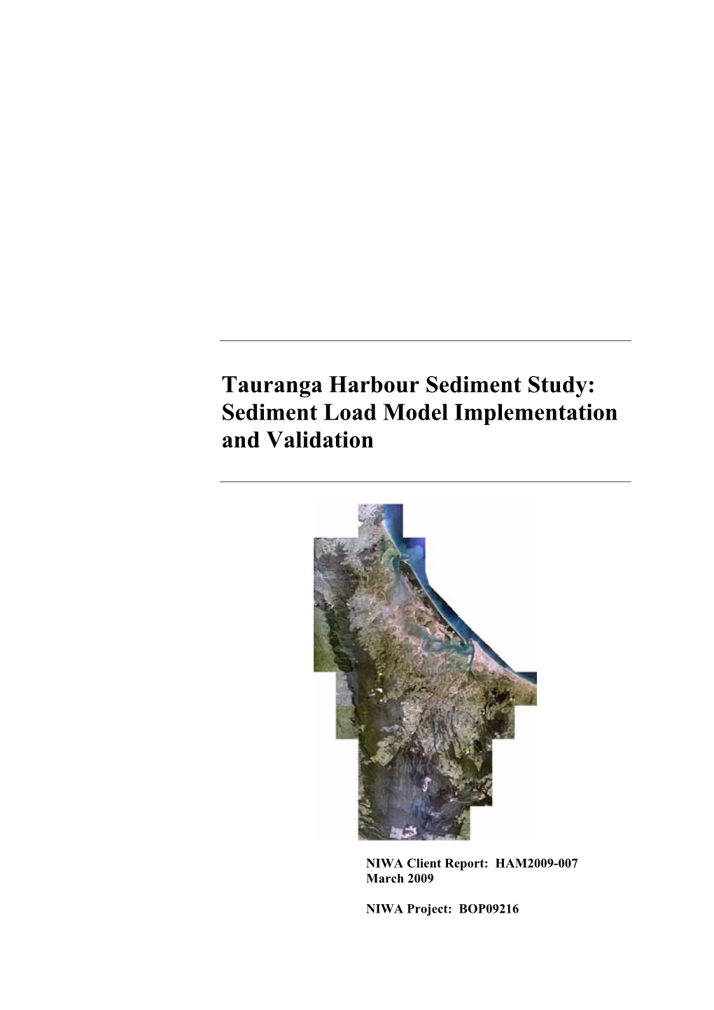 Tauranga Harbour Sediment Study: Sediment Load Model Implementation and Validation