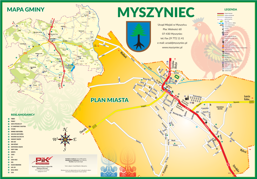 Myszyniec Mapa Gminy I Plan Miasta