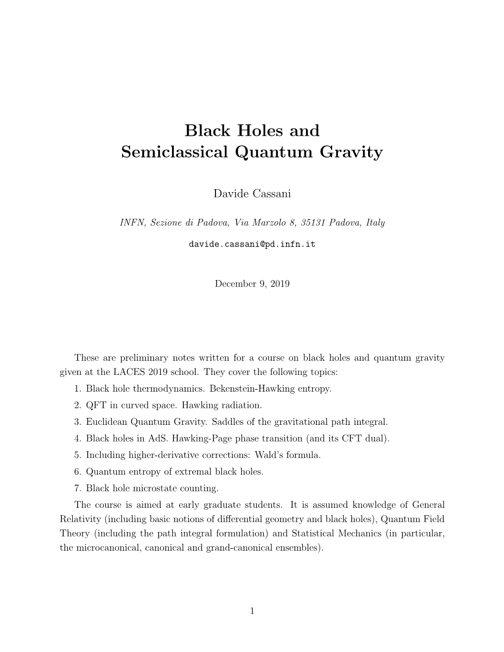 Black Holes and Semiclassical Quantum Gravity