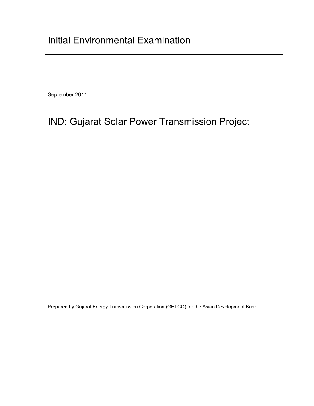 IEE: India: Gujarat Solar Power Transmission Project