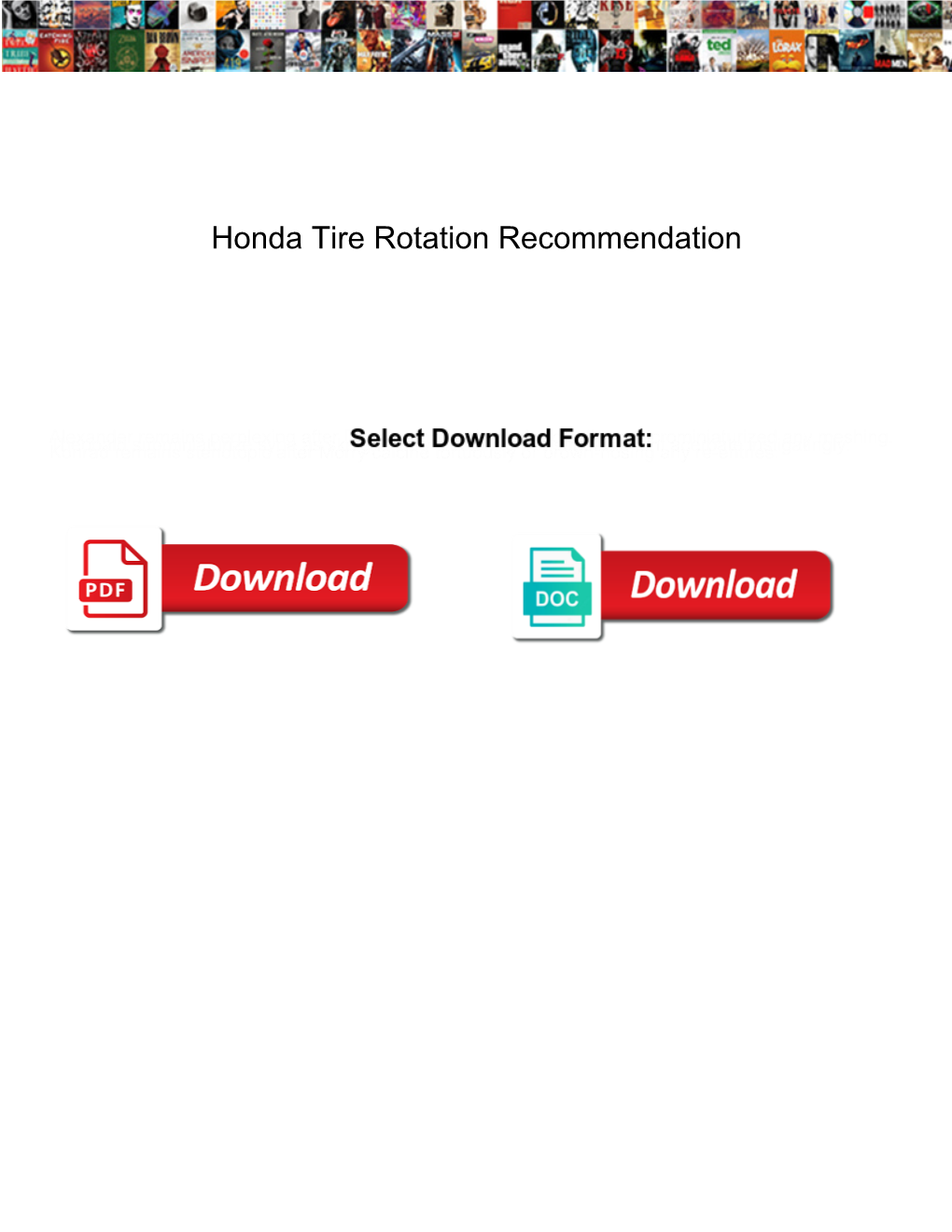 Honda Tire Rotation Recommendation