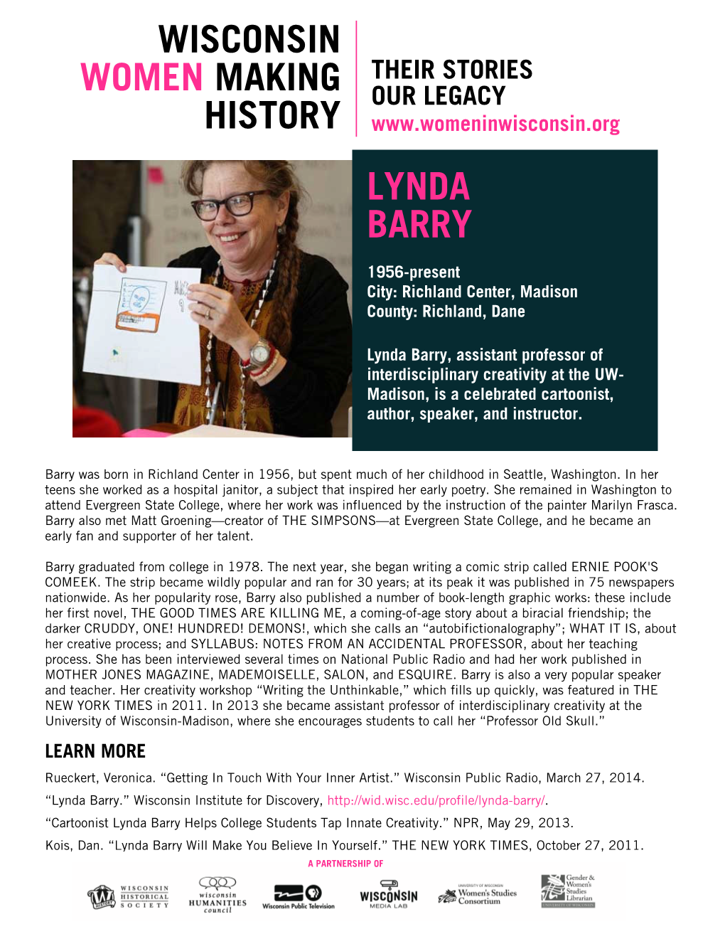 Lynda Barry Wisconsin Women Making History