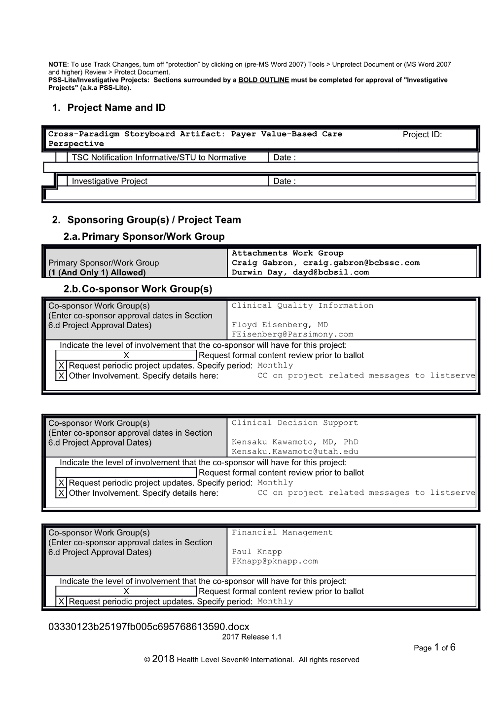 HL7 Project Scope Statement s1