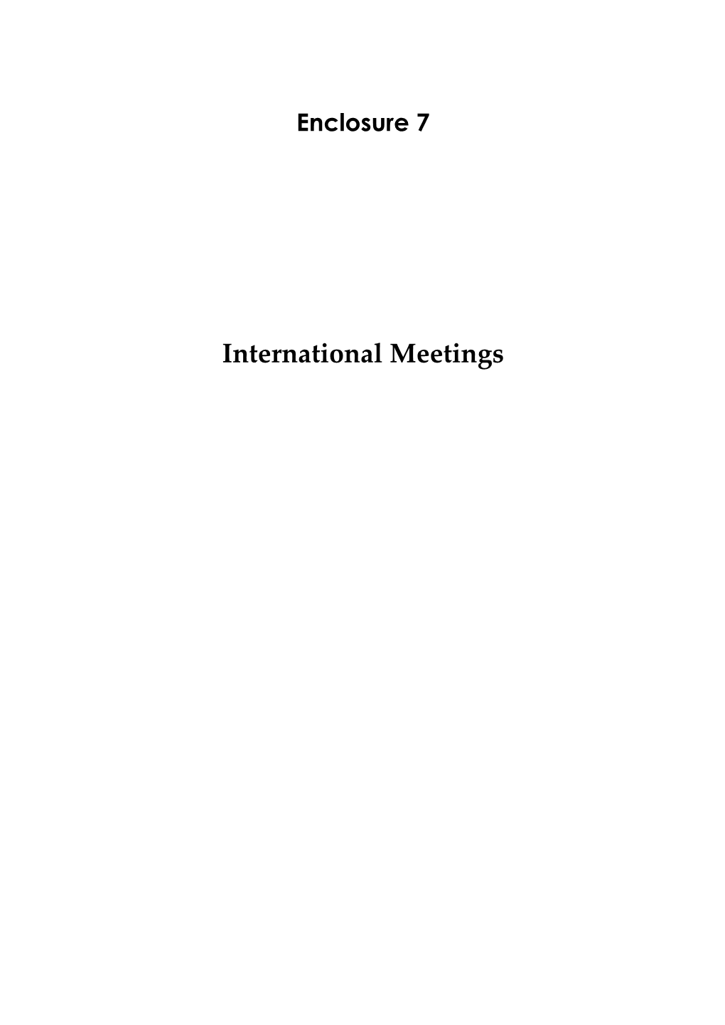 International Meetings