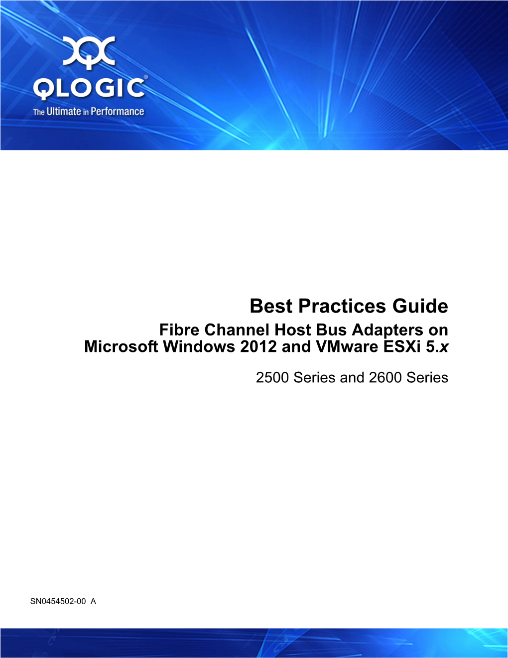 Best Practices Guide: Fibre Channel Host Bus Adapters on Microsoft