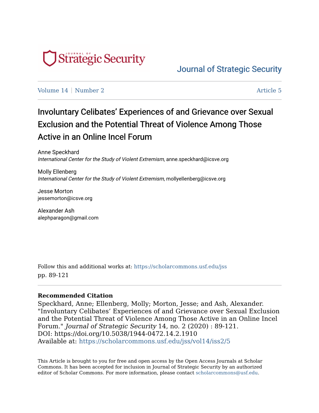 Involuntary Celibates' Experiences of and Grievance Over Sexual