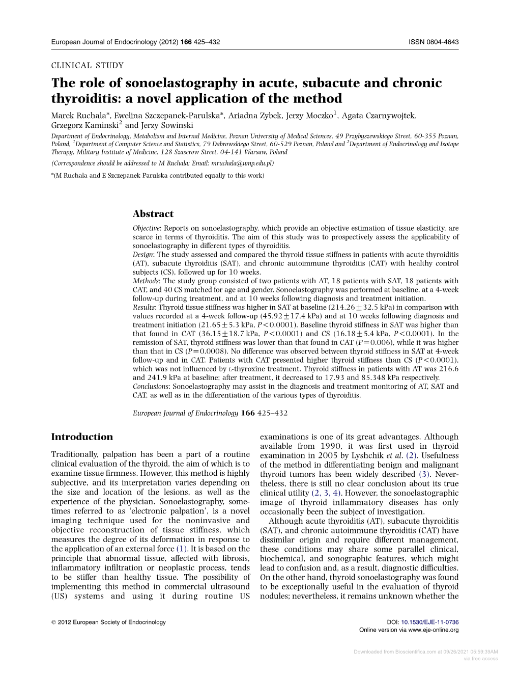 The Role of Sonoelastography in Acute, Subacute and Chronic