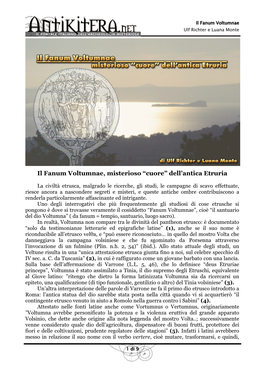 Il Fanum Voltumnae, Misterioso —Cuore“ Dell'antica Etruria