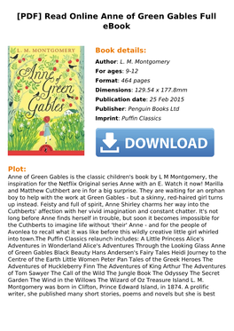 [PDF] Read Online Anne of Green Gables Full Ebook
