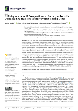 Utilizing Amino Acid Composition and Entropy of Potential Open Reading Frames to Identify Protein-Coding Genes