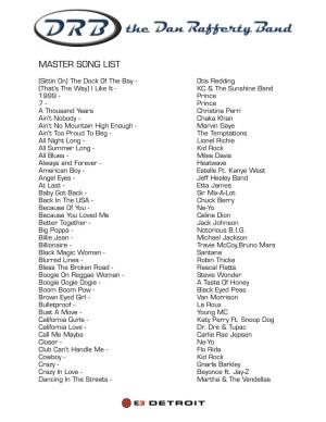 DRB Master Song List