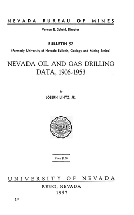 Nevada Oil and Gas Drilling Data, 1906,1953