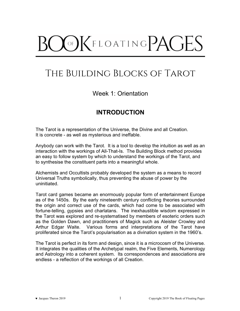 The Building Blocks of Tarot