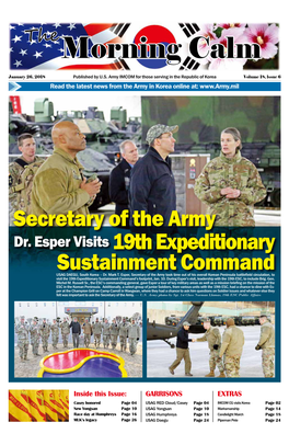 Secretary of the Army Dr. Esper Visits 19Th Expeditionary Sustainment Command USAG DAEGU, South Korea – Dr