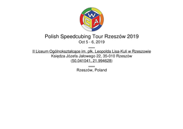 Polish Speedcubing Tour Rzeszów 2019 Oct 5 - 6, 2019