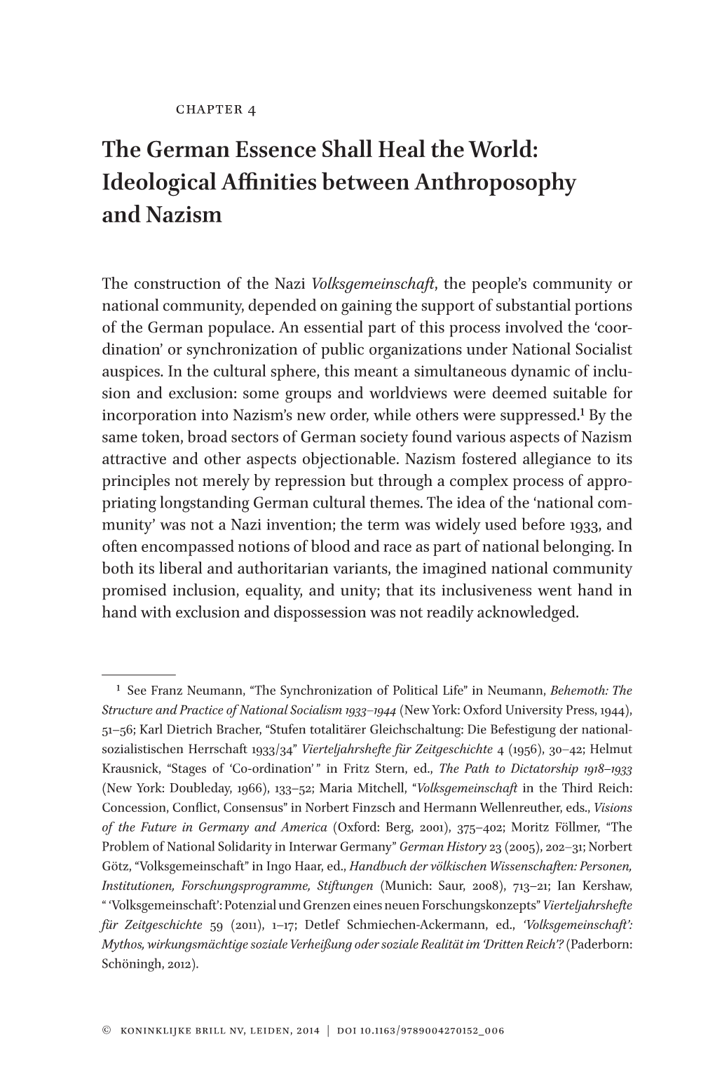 The German Essence Shall Heal the World: Ideological Affinities Between Anthroposophy and Nazism