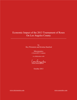 Economic Impact of the 2013 Tournament of Roses on Los Angeles County ______