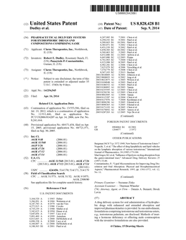 (12) United States Patent (10) Patent No.: US 8,828,428 B1 Dudley Et Al