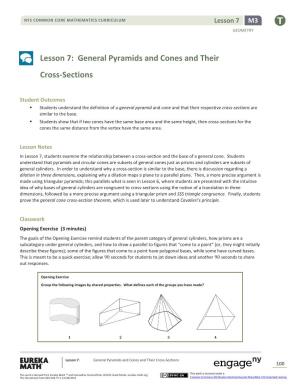 Lesson 7: General Pyramids and Cones and Their Cross-Sections