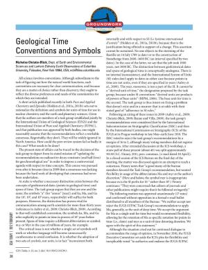 Geological Time Conventions and Symbols