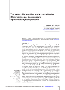 Heterobranchia, Gastropoda): a Palaeobiological Approach