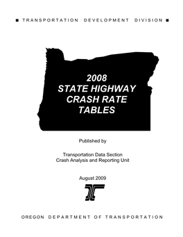 2008 State Highway Crash Rate Tables