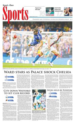 Ward Stars As Palace Shock Chelsea