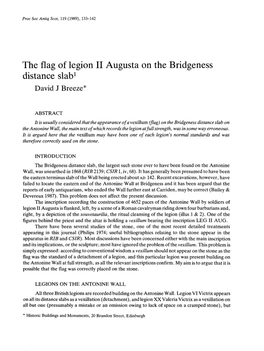 The Flag of Legion II Augusta on the Bridgeness Distance Slab1 David J Breeze*