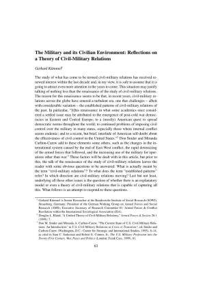 Reflections on a Theory of Civil-Military Relations