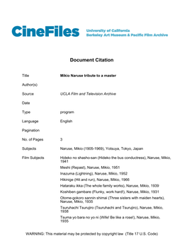 Cinefiles Document #31469