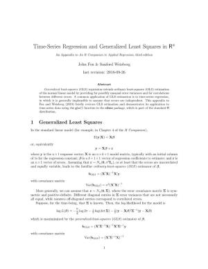 Time-Series Regression and Generalized Least Squares in R*