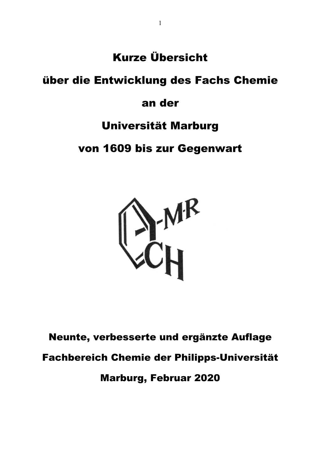 Zur Geschichte Des Faches Chemie