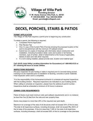 Decks, Porches, Stairs & Patios