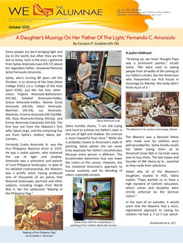 A Daughter's Musings on Her 'Father of the Light,' Fernando C. Amorsolo