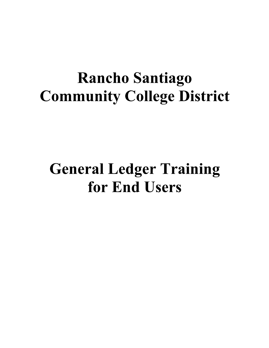 Datatel General Ledger Training Manual